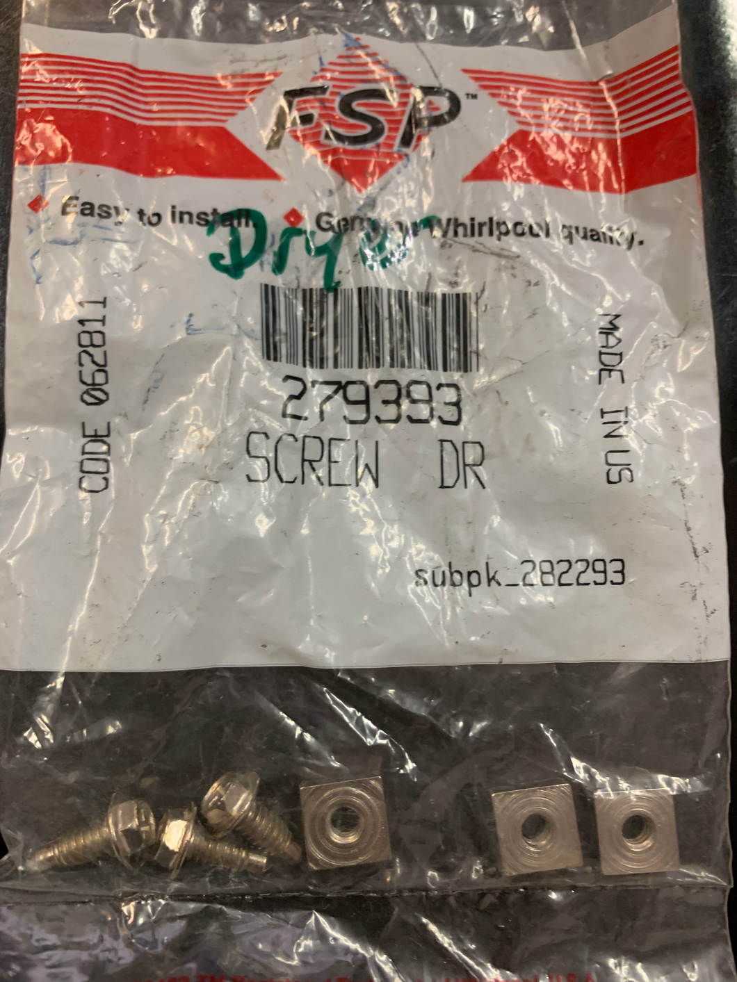 Screw DR P/N #279393